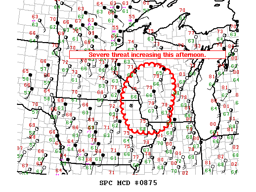Mesoscale Discussion 875