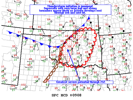 Mesoscale Discussion 908