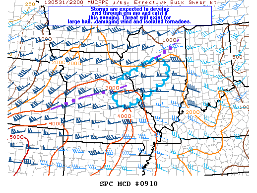 Mesoscale Discussion 910