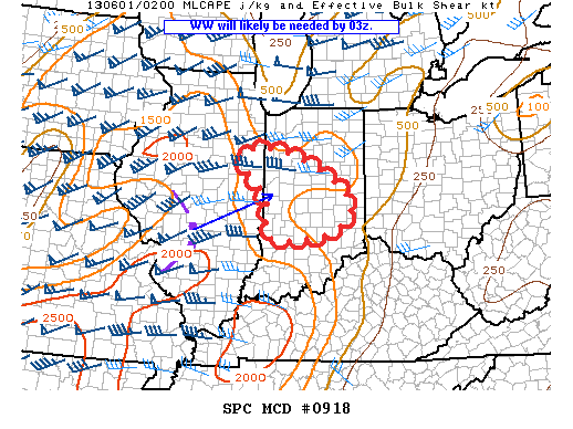 Mesoscale Discussion 918