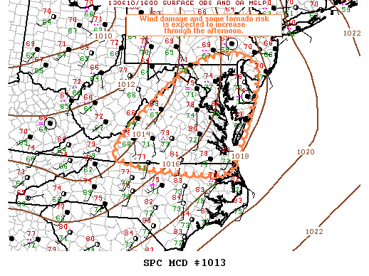 Mesoscale Discussion 1013