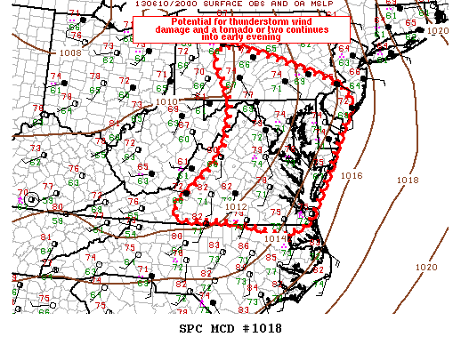 Mesoscale Discussion 1018