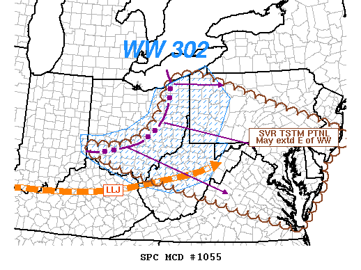 Mesoscale Discussion 1055