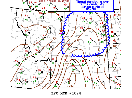 Mesoscale Discussion 1074