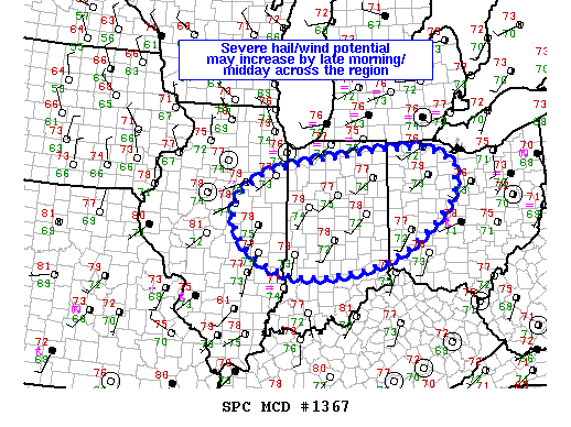 Mesoscale Discussion 1367