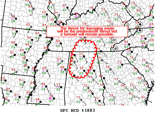 Mesoscale Discussion 1883