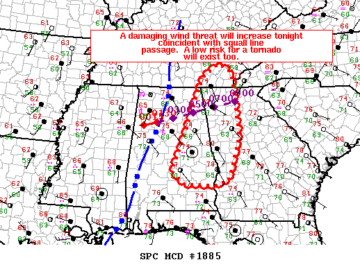 Mesoscale Discussion 1885