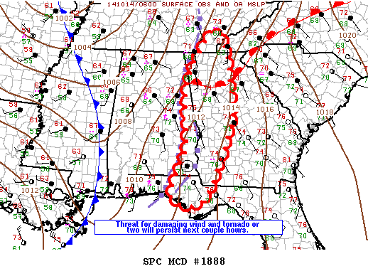 Mesoscale Discussion 1888