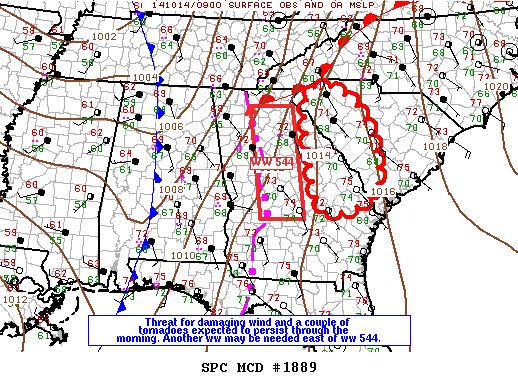 Mesoscale Discussion 1889