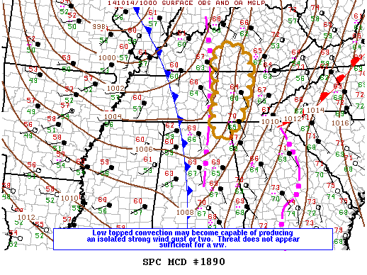 Mesoscale Discussion 1890