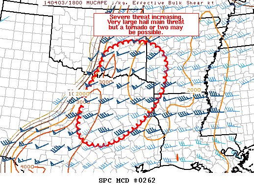 Mesoscale Discussion 262