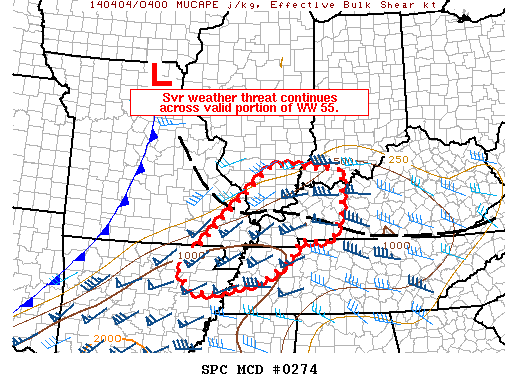 Mesoscale Discussion 274