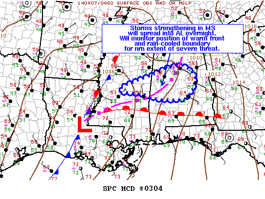 Mesoscale Discussion 304