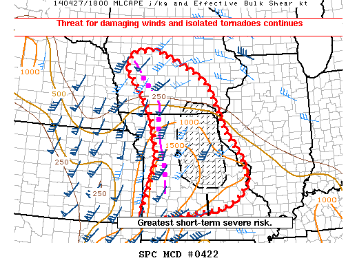 Mesoscale Discussion 422