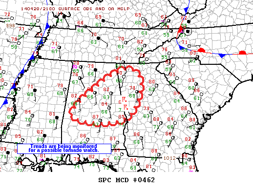 Mesoscale Discussion 462