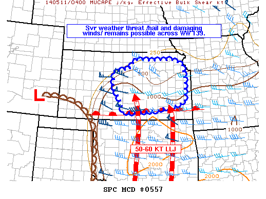 Mesoscale Discussion 557
