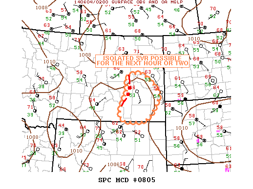 Mesoscale Discussion 805