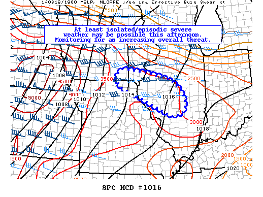 Mesoscale Discussion 1016