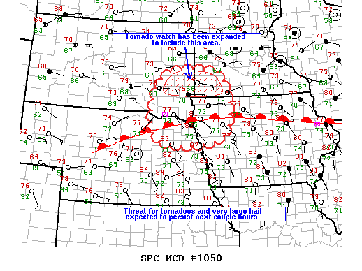 Mesoscale Discussion 1050