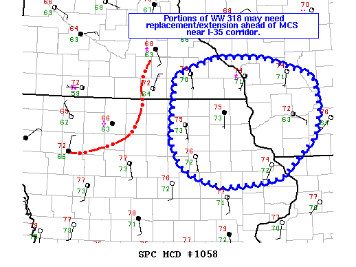 Mesoscale Discussion 1058