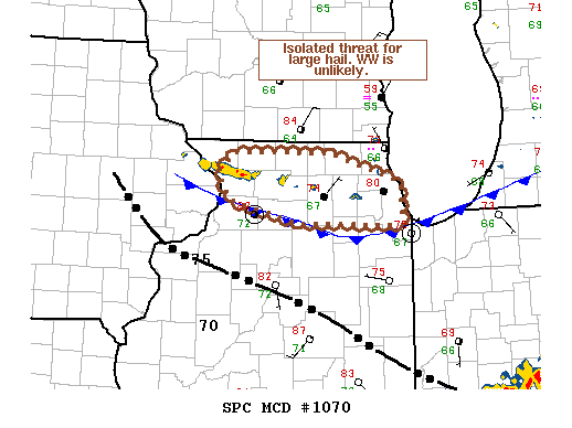 Mesoscale Discussion 1070
