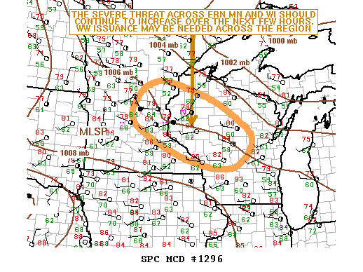 Mesoscale Discussion 1296