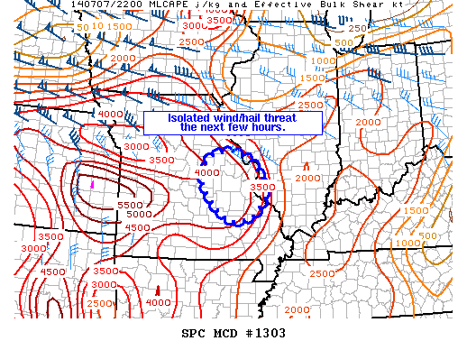 Mesoscale Discussion 1303
