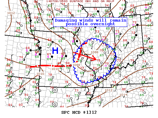 Mesoscale Discussion 1312