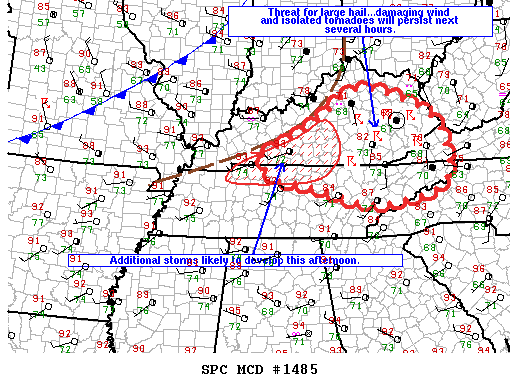 Mesoscale Discussion 1485