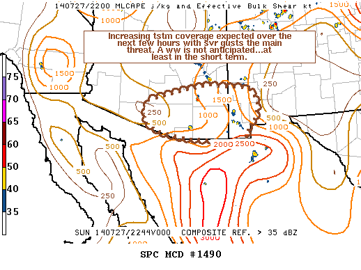 Mesoscale Discussion 1490