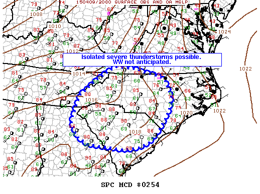 Mesoscale Discussion 254