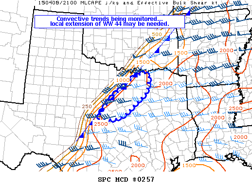 Mesoscale Discussion 257