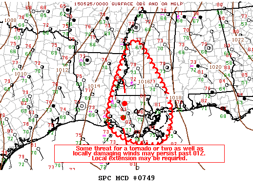 Mesoscale Discussion 749