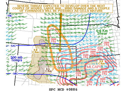 Mesoscale Discussion 886