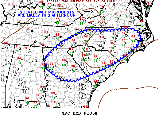 Mesoscale Discussion 1058