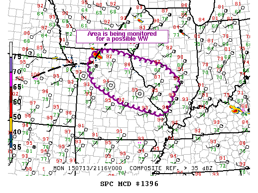 Mesoscale Discussion 1396