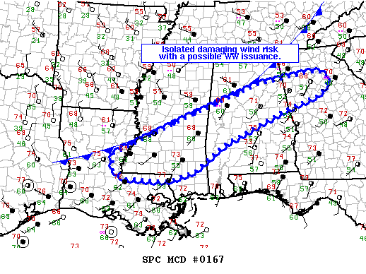 Mesoscale Discussion 167