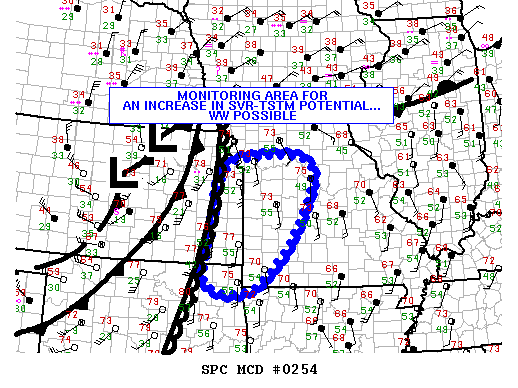 Mesoscale Discussion 254