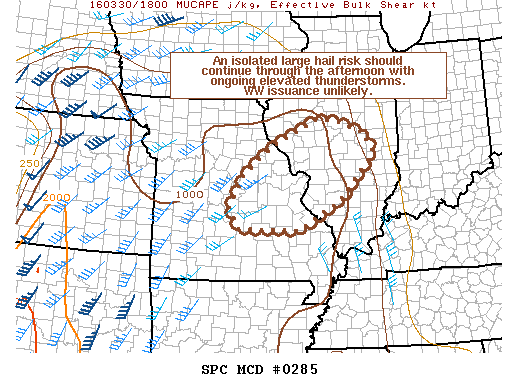 Mesoscale Discussion 285