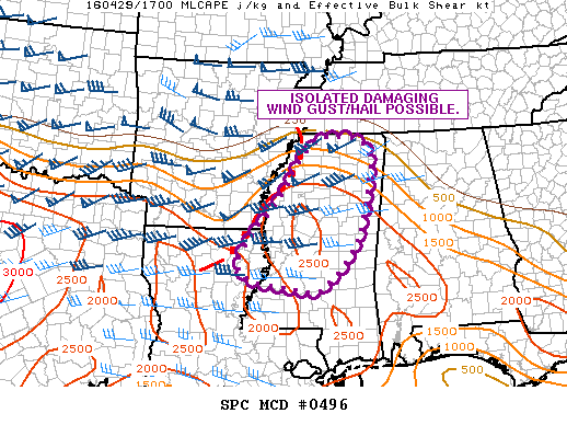 Mesoscale Discussion 496