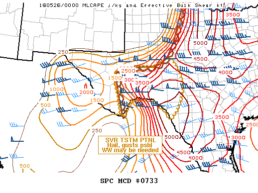 Mesoscale Discussion 733
