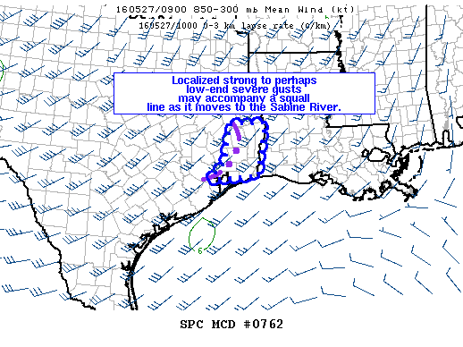 Mesoscale Discussion 762