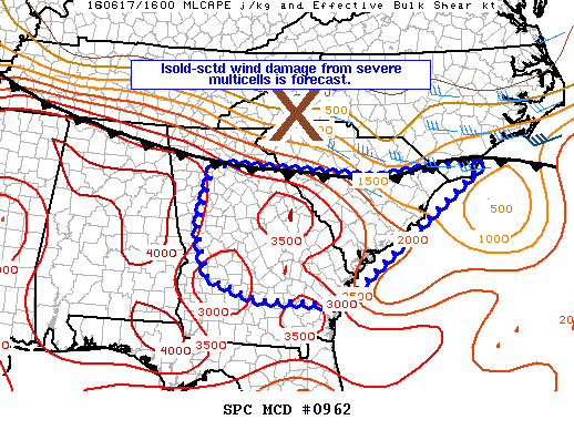 Mesoscale Discussion 962