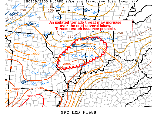 Mesoscale Discussion 1668