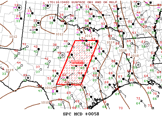Mesoscale Discussion 58
