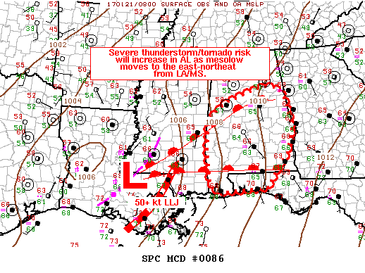 Mesoscale Discussion 86
