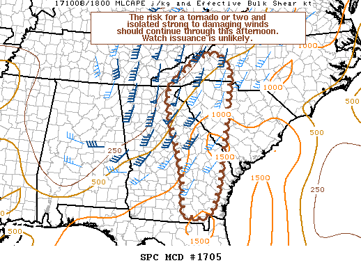 Mesoscale Discussion 1705