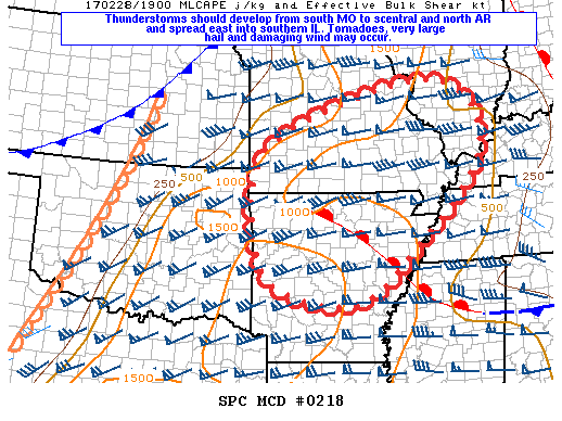Mesoscale Discussion 218