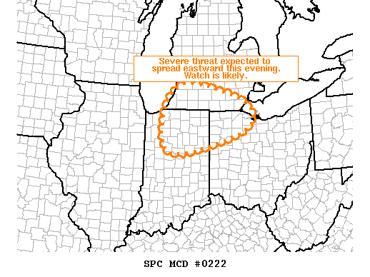 Mesoscale Discussion 222