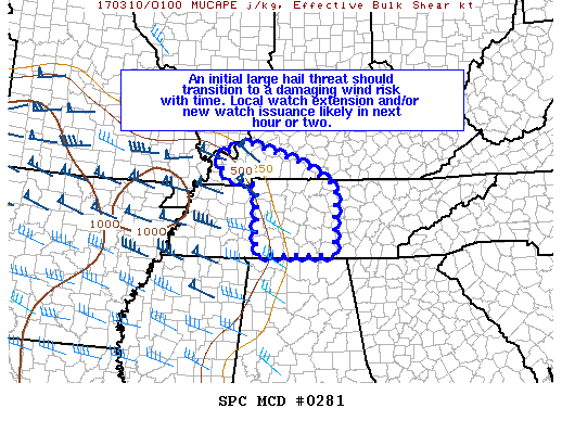 Mesoscale Discussion 281